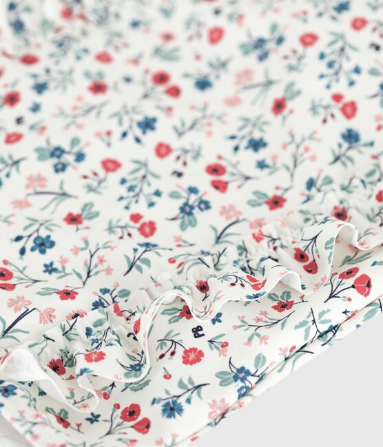 Costume da bagno intero con stampa floreale e volant neonato bianco MARSHMALLOW/bianco MULTICO