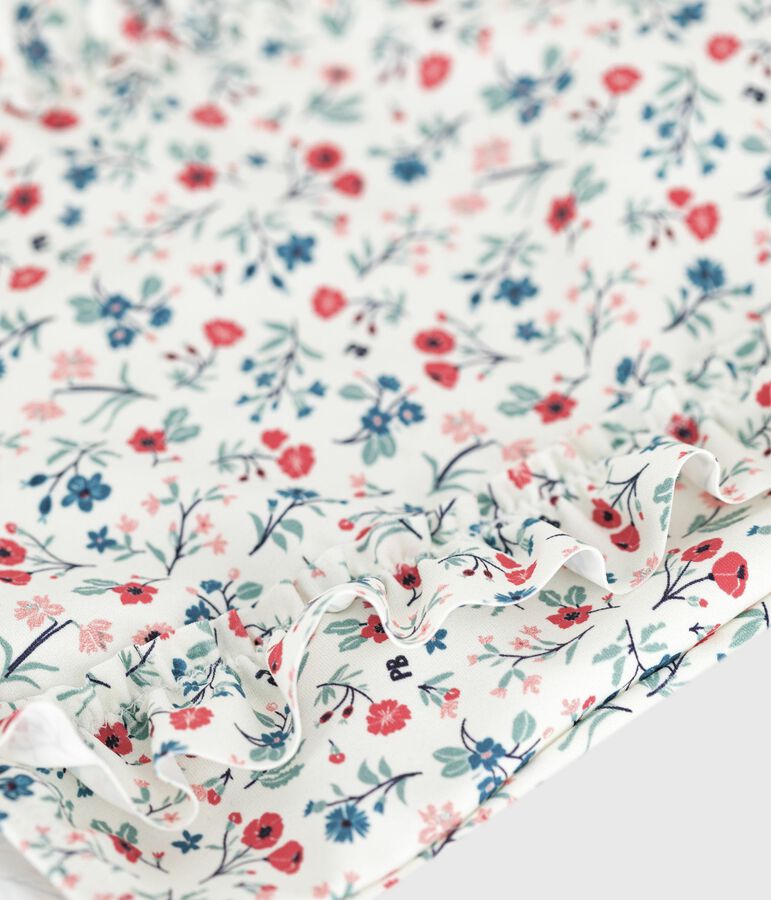 Costume da bagno intero con stampa floreale e volant neonato bianco/multicolore
