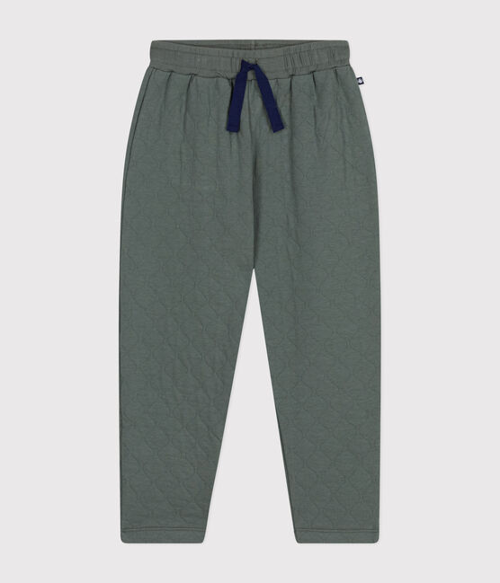 Pantaloni in tubique trapuntato bambino. verde THUYA