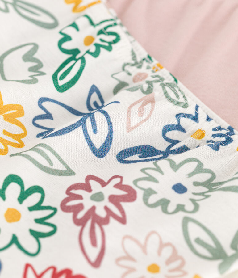 Set di 2 shorty in cotone a fiori bambino multicolore