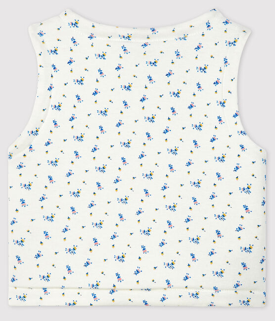 Gilè smanicato bebè in cotone biologico imbottito bianco MARSHMALLOW+BLEU