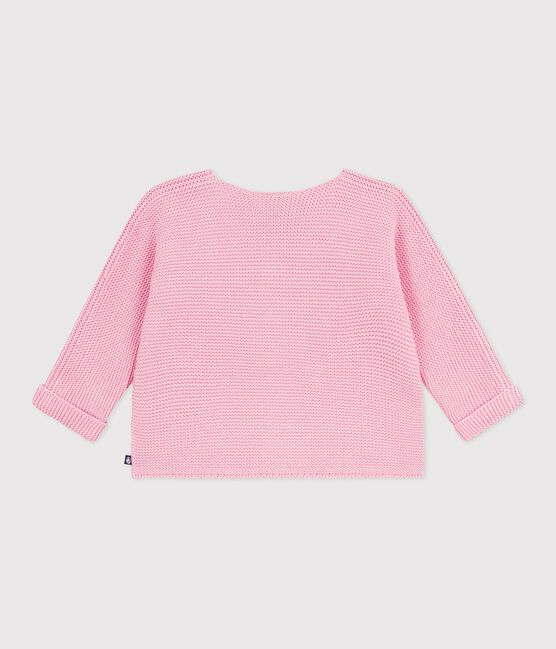 Cardigan in maglia di cotone a punto legaccio neonato rosa MARQUISE