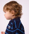 Felpa in cotone a righe con colletto tipo polo neonato blu/multicolore