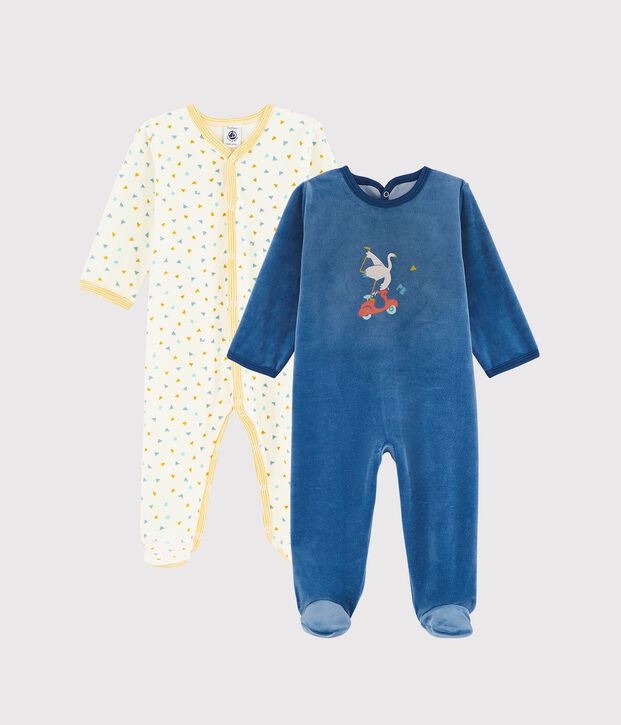 Duo di tutine per neonato in ciniglia multicolore