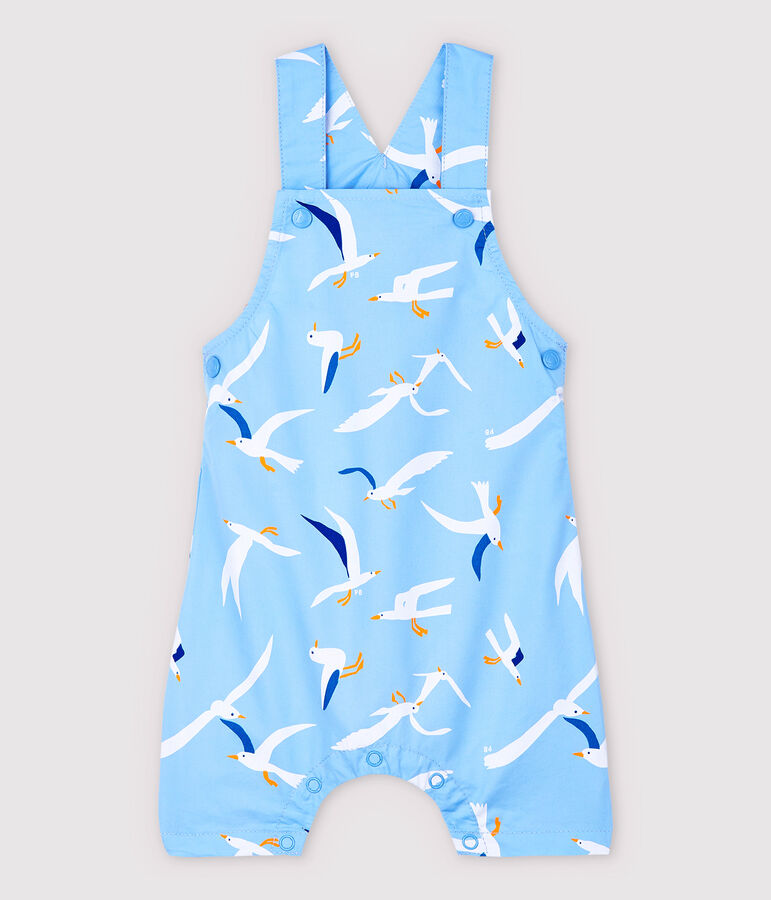 Salopette corta in tessuto serge beb&egrave; maschio blu/multicolore