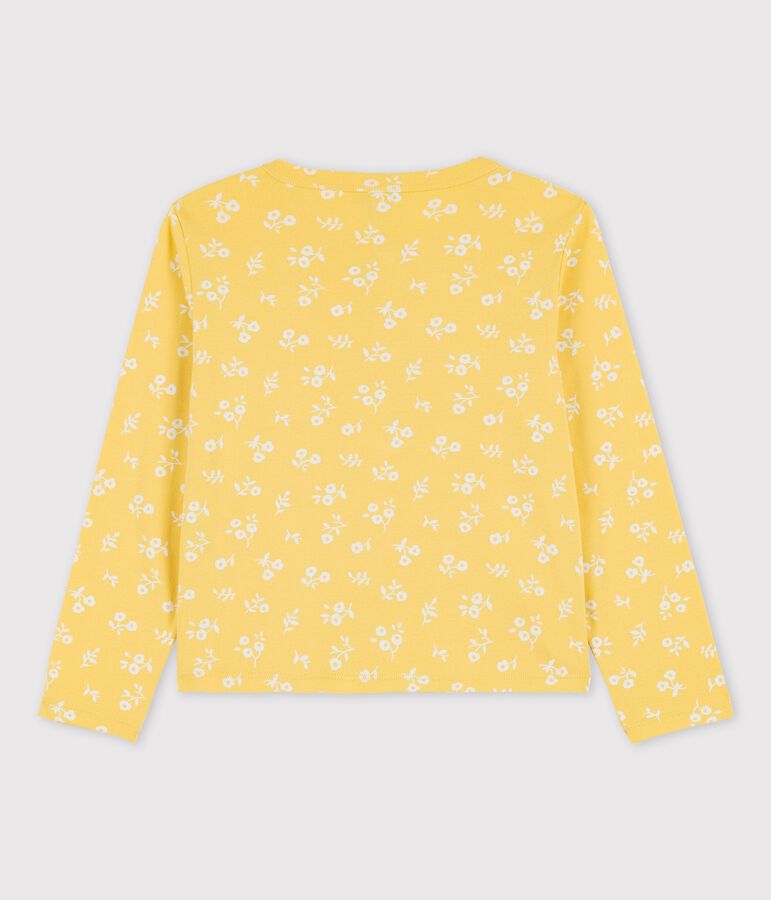 Cardigan stampa in cotone bambina giallo/bianco