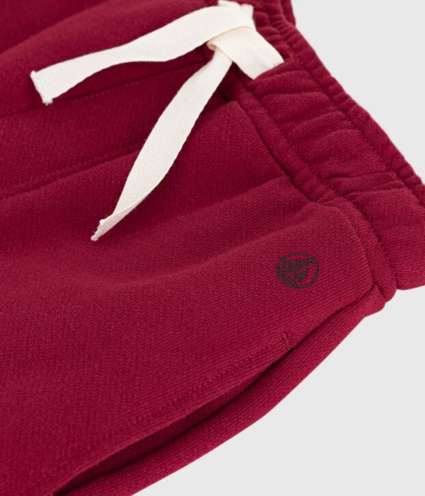 Joggers in cotone tinta unita bambina rosso