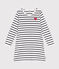Camicia da notte in cotone a righe bambino bianco MARSHMALLOW/blu SMOKING