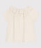 Blusa in garza di cotone bambina bianco MARSHMALLOW
