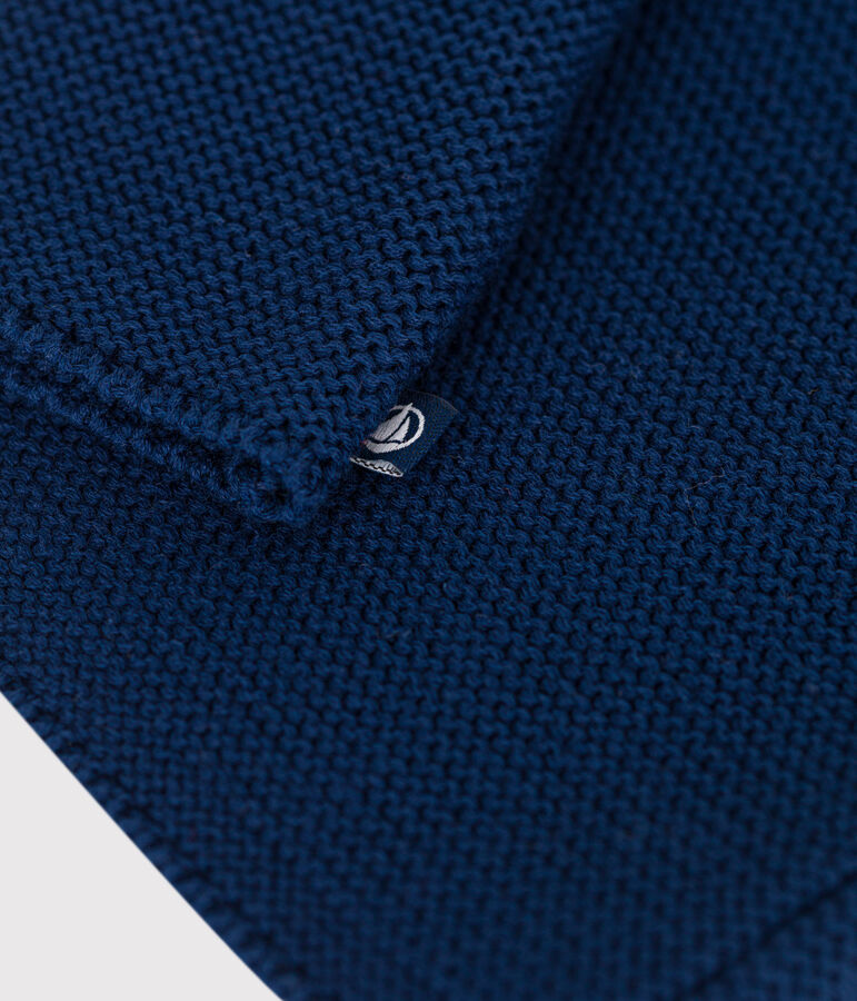 Cardigan in maglia di cotone a punto legaccio neonato blu