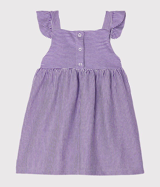 Abito millerighe bebè femmina viola REAL/bianco MARSHMALLOW