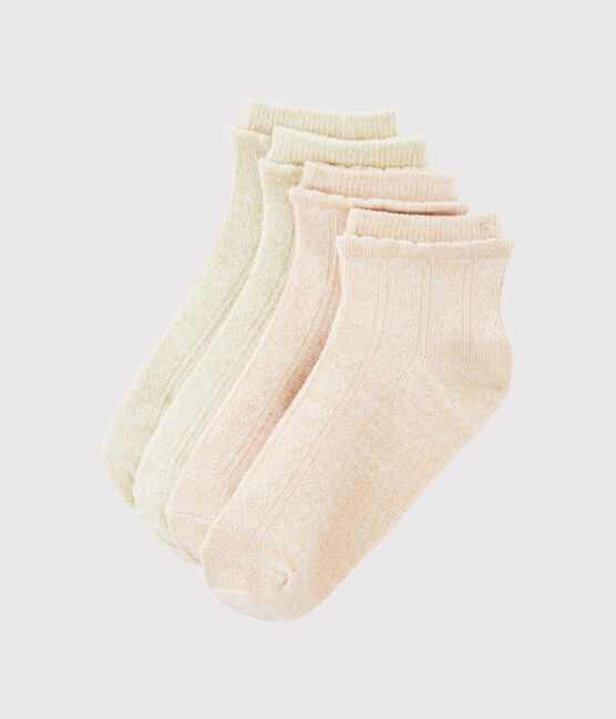 Set di 2 paia di calzini bambina bianco MARSHMALLOW/rosa MINOIS