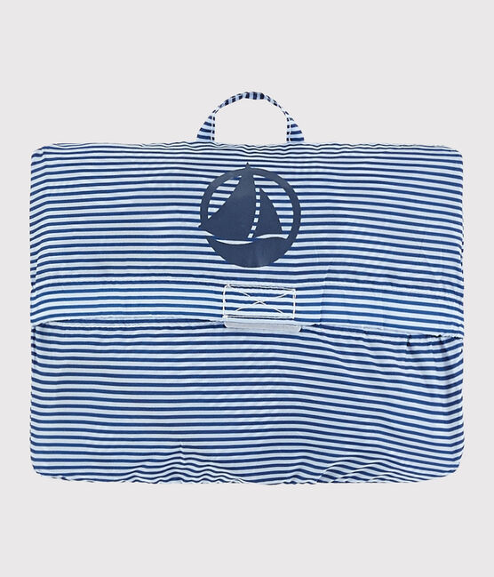 Giacca antivento in poliestere riciclato bambina - bambino blu SURF/bianco MARSHMALLOW