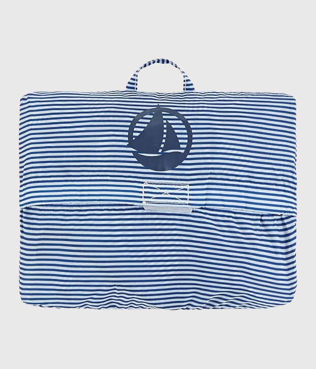 Giacca antivento in poliestere riciclato bambina - bambino blu/bianco