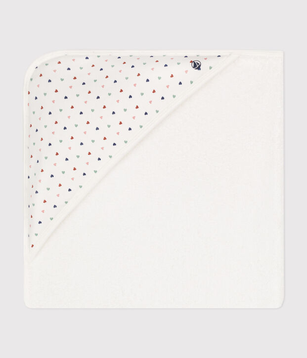 Asciugamano da bagno quadrato in cotone bianco/multicolore
