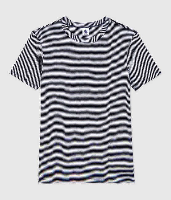 T-shirt L'ICONIQUE girocollo in cotone Donna blu SMOKING/bianco MARSHMALLOW