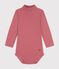 Body a manica lunga e collo alto in cotone per bebè rosa ROSEWOOD