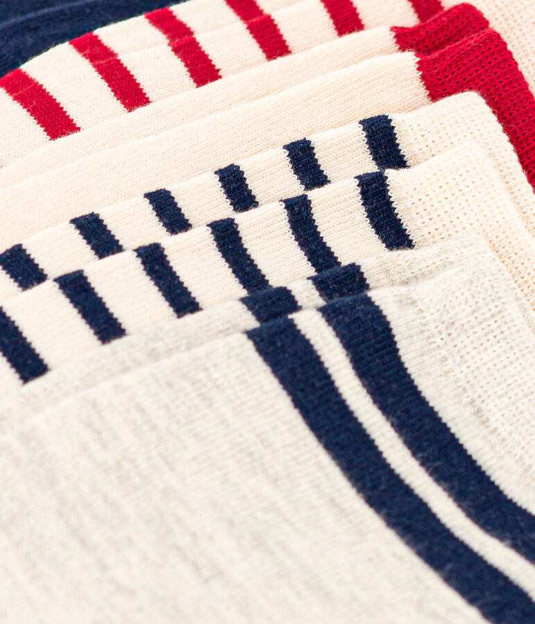 Confezione da 5 paia di calzini blu bianco rosso bambino unisex variante 1