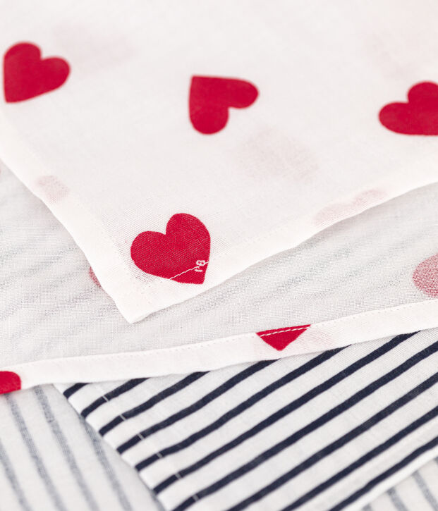 CONFEZIONE DA 2 MIUSSOLE BEB&Egrave; IN GARZA DI COTONE multicolore