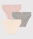 Confezione da 3 slip in cotone traforato bambina