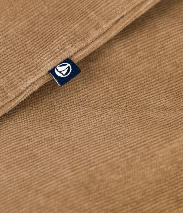 Tutina lunga in ciniglia tinta unita neonato beige