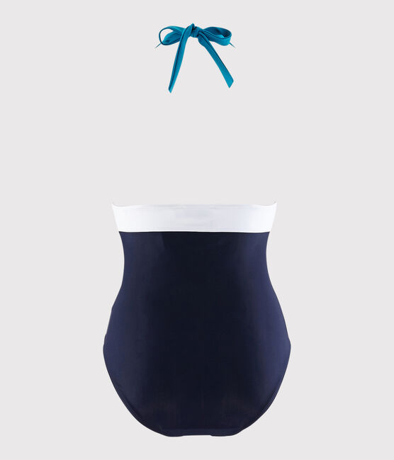 Costume intero riciclato Donna blu SMOKING/bianco MULTICO