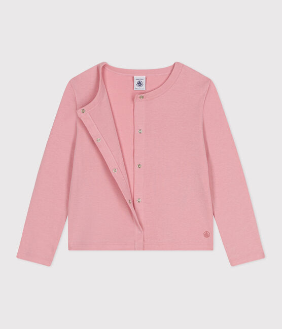 Cardigan in cotone tinta unita bambino rosa CHARME