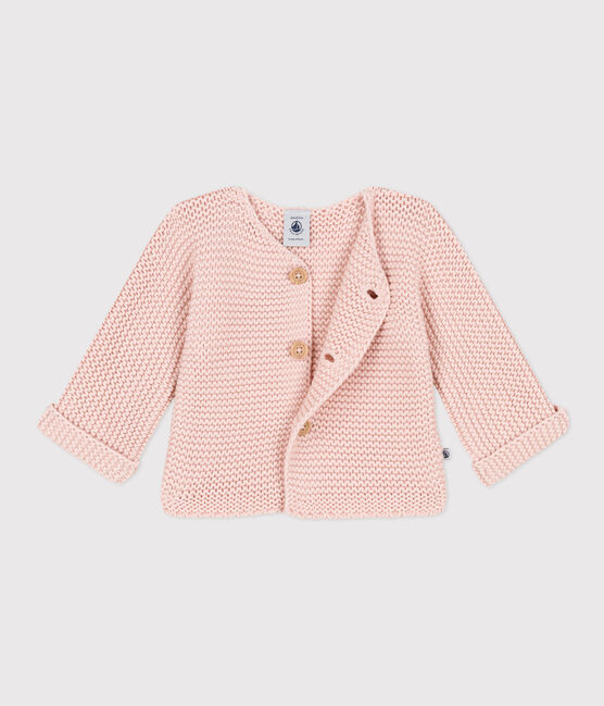 Cardigan in tricot a punto legaccio per bebè rosa SALINE