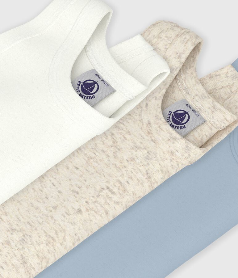 Set da 3 body senza maniche in cotone tinta unita neonato multicolore