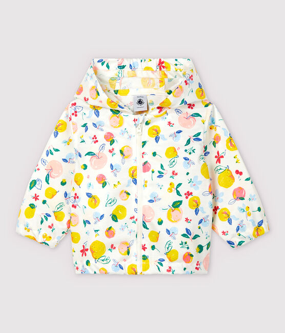 Giacca a vento in maglia spalmata bebè maschio bianco MARSHMALLOW/bianco MULTICO