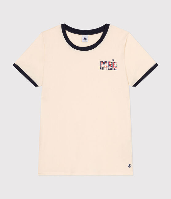 T-shirt LE DROIT Parigi in cotone donna ecru AVALANCHE