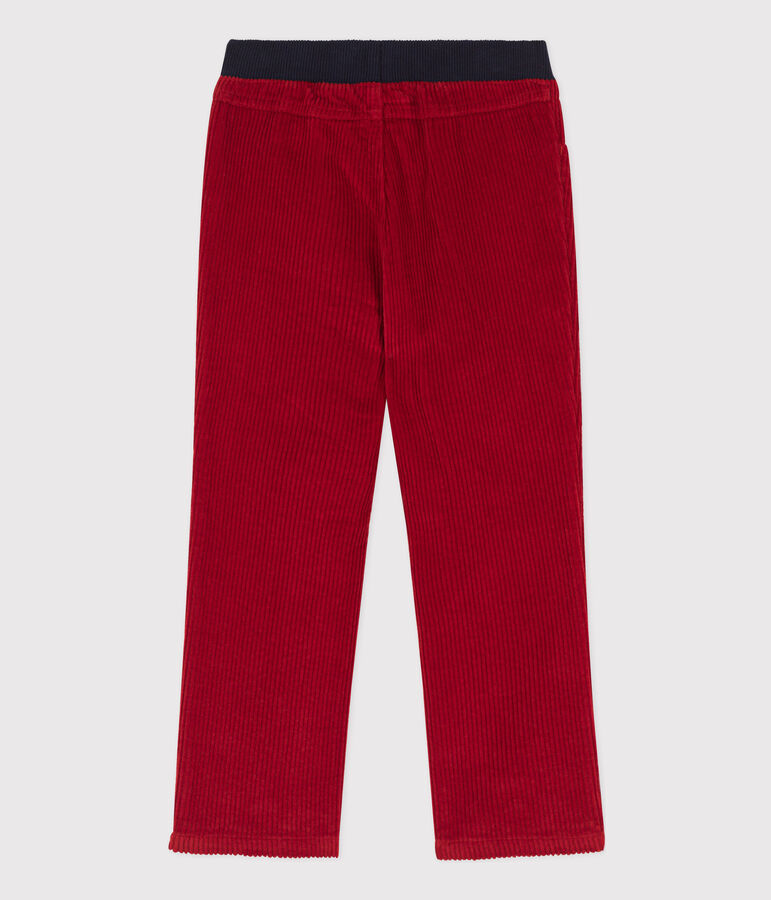 Pantaloni regular bambino in velluto a coste rosso
