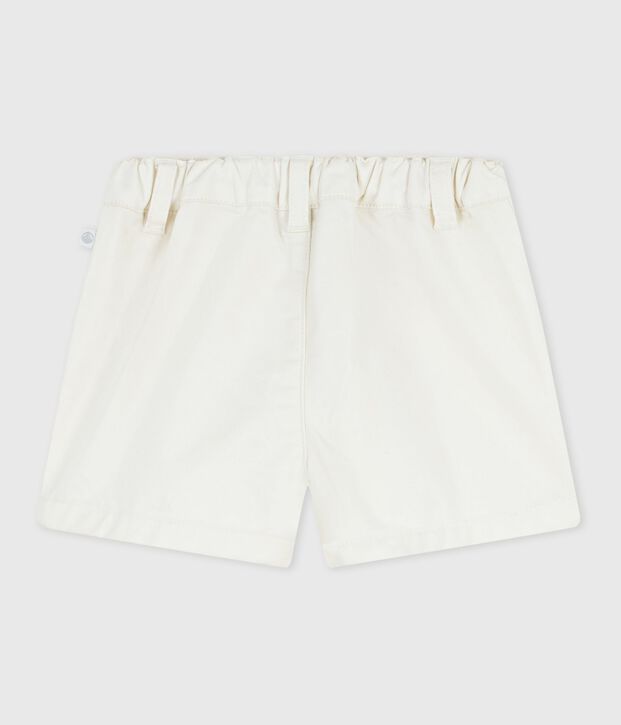 Shorts in cotone tinta unita neonato bianco