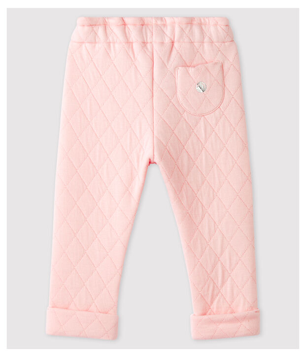 Pantalone in tubique trapuntato beb&egrave; femmina rosa