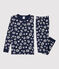 Pigiama bambino snugfit fantasia a stelle blu SMOKING/bianco MARSHMALLOW