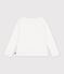 T-shirt a maniche lunghe con motivo a cuore bambino bianco