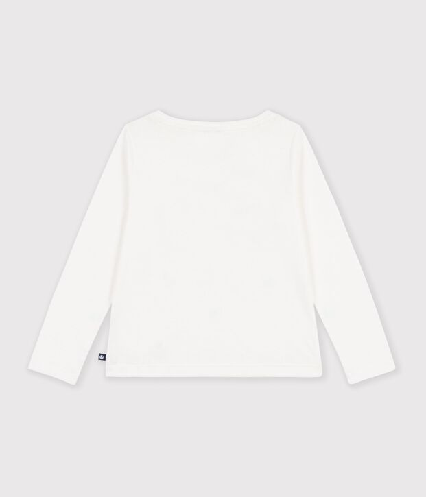 T-shirt a maniche lunghe con motivo a cuore bambino bianco