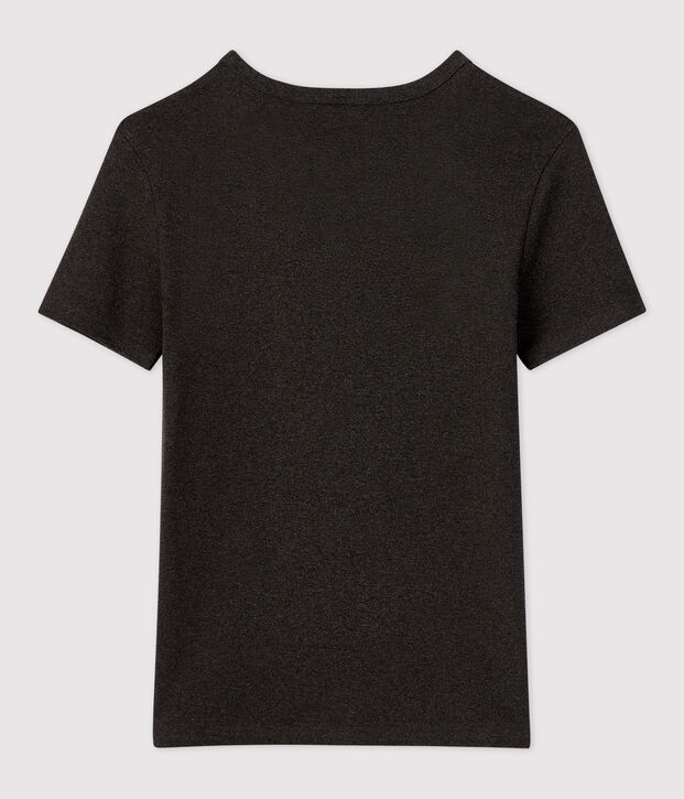 T-shirt L'ICONIQUE scollo a V in cotone bio donna grigio