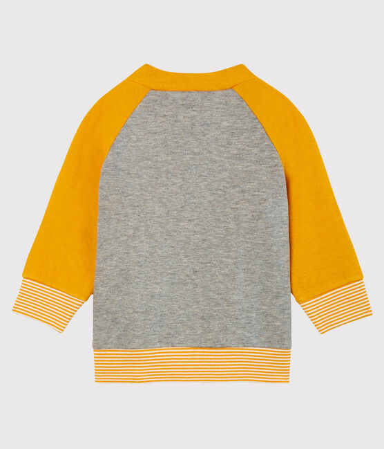 Cardigan zippato bebè maschio in tubique grigio SUBWAY/giallo BOUDOR