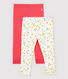 Confezione da 2 leggings bebè femmina.