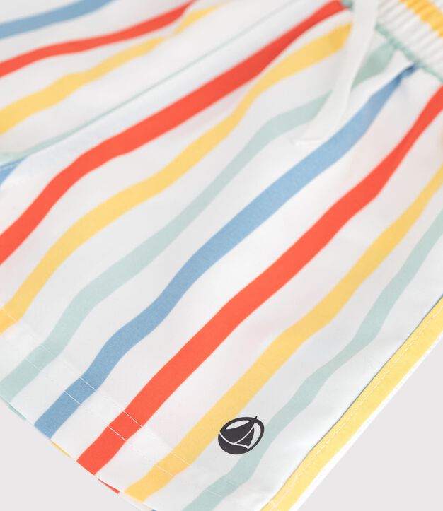 Shorts da bagno a righe neonato bianco/multicolore