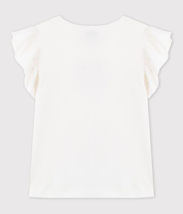 T-shirt a maniche corte in cotone bambina bianco
