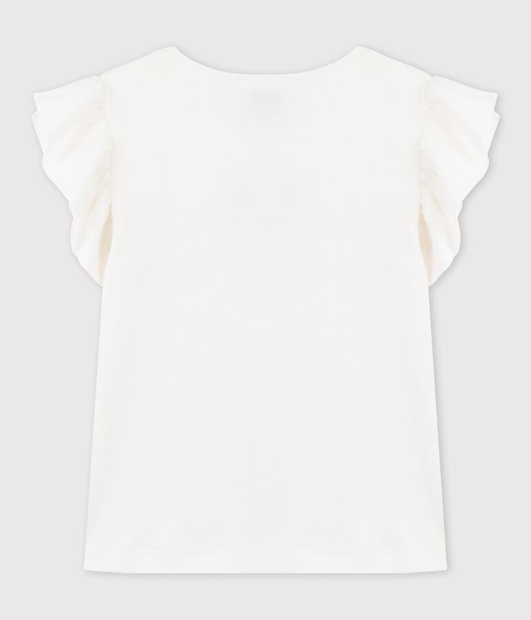 T-shirt a maniche corte in cotone bambina bianco