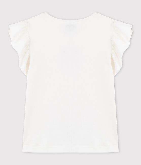 T-shirt a maniche corte in cotone bambina bianco MARSHMALLOW