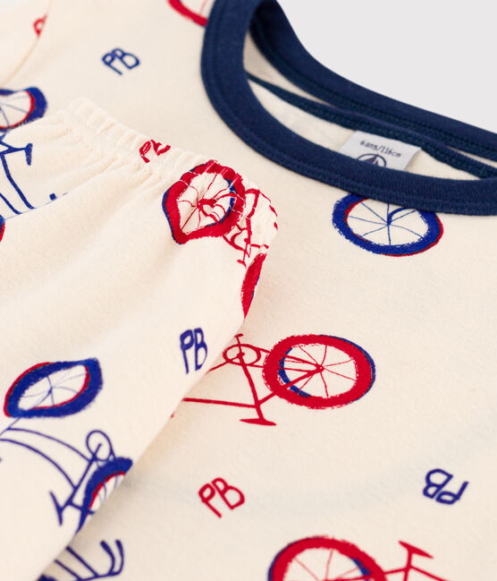 Pigiama corto bici, in cotone, per bimba / bimbo bianco AVALANCHE/ MULTICO
