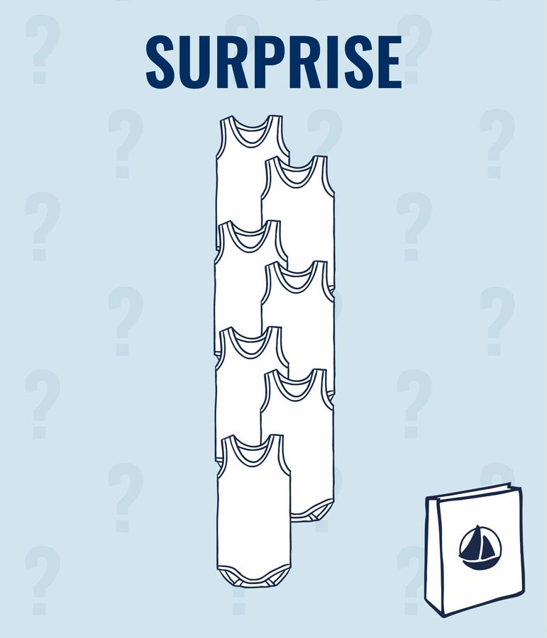 Lotto a sorpresa da 7 body senza maniche neonato multicolore