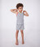 Pigiama corto con canotta in cotone a righe bambino bianco MARSHMALLOW/blu SMOKING