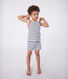 Pigiama corto con canotta in cotone a righe bambino