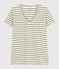 T-shirt donna Le droit scollo a V in cotone a righe AVALANCHE/ CROCO