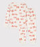 Pigiama bambino in molleton bianco MARSHMALLOW/ BRANDY
